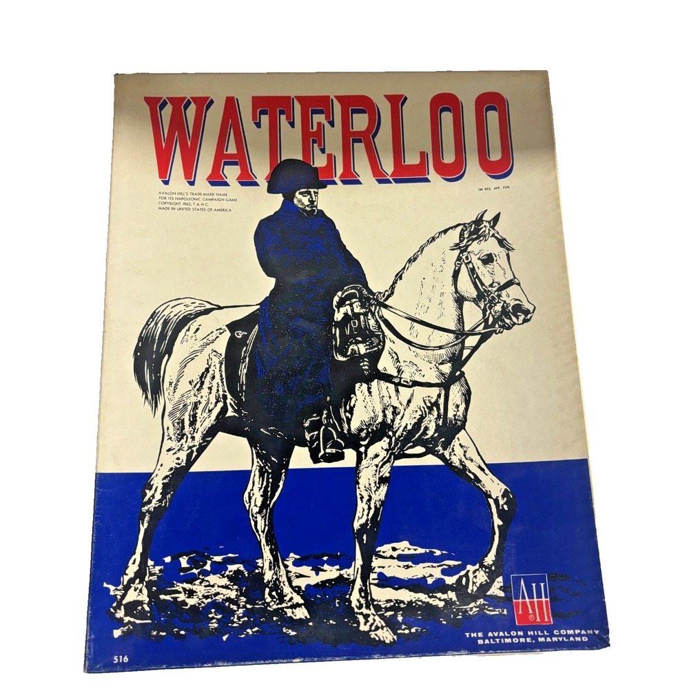 Vintage 1962 Avalon Hill Waterloo Napoleonic War Board Game Complete